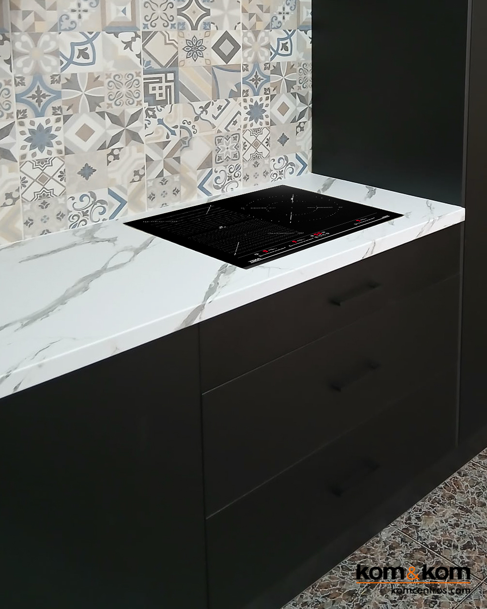 Encimera de cocina laminada efecto mármol